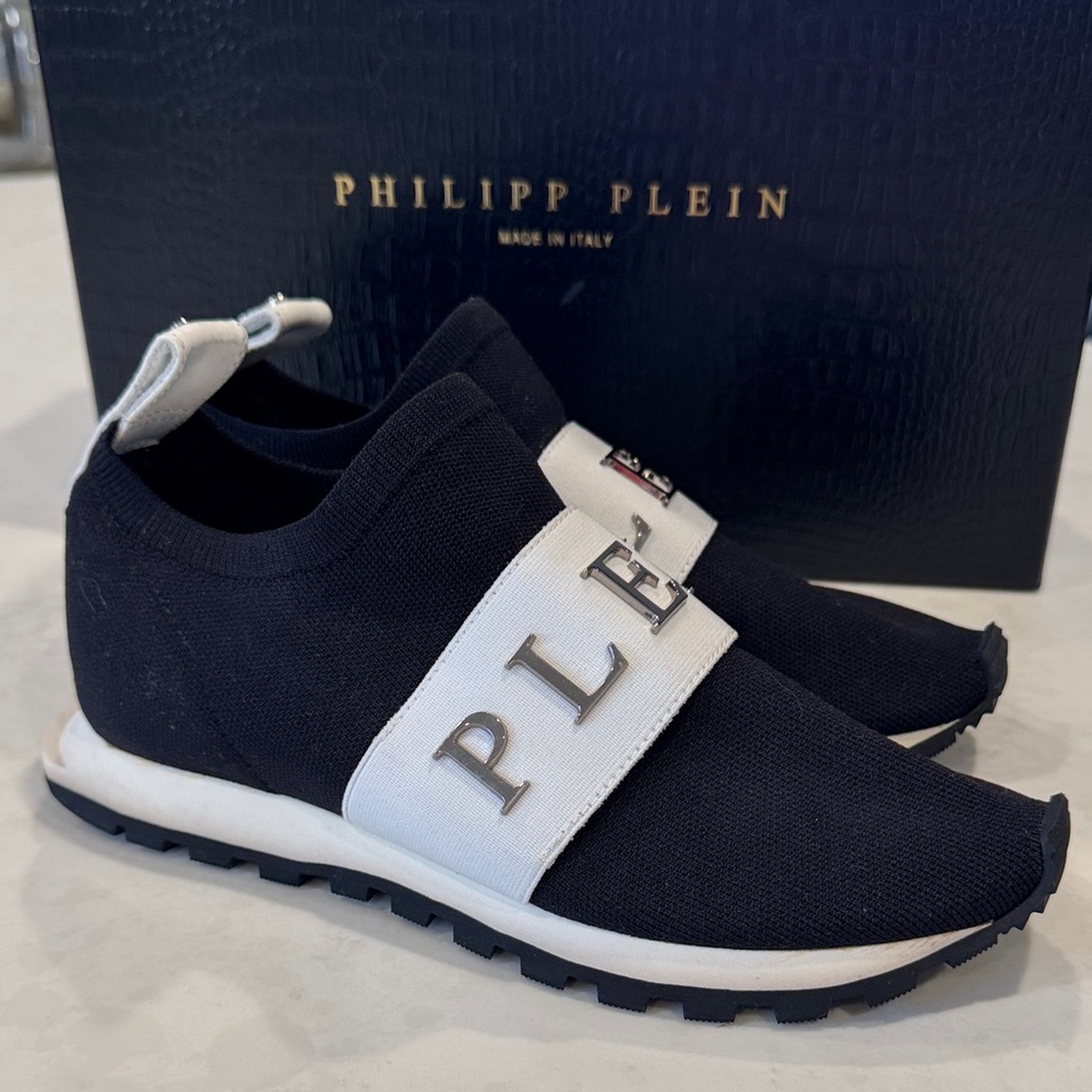 Philipp Plein Black and White Men's Sneakers